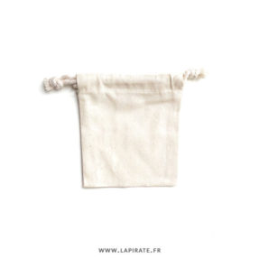 Pochons à dragées coton écru/naturel avec cordon de serrage à personnaliser pour emballer vos cadeaux invités - La Pirate