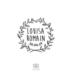 Tampon Mariage Personnalisé Couronne d'Olivier - La Pirate