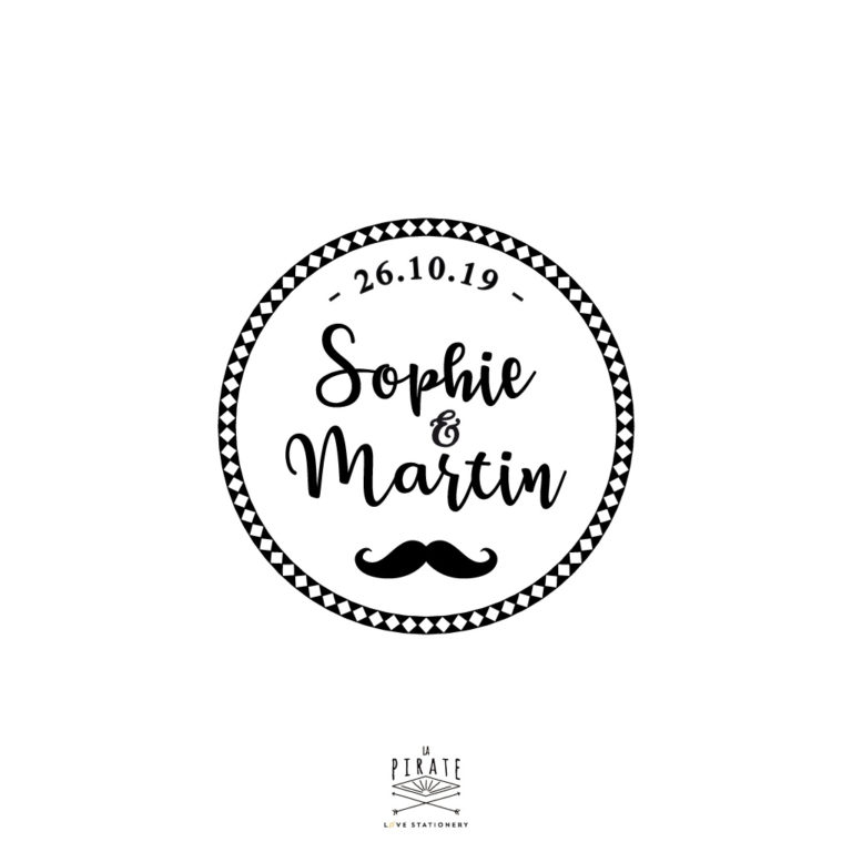 Tampon Personnalisé Mariage Ovale – Bois Avec Motif Champêtre | Pour Invitations, Cartes - 4