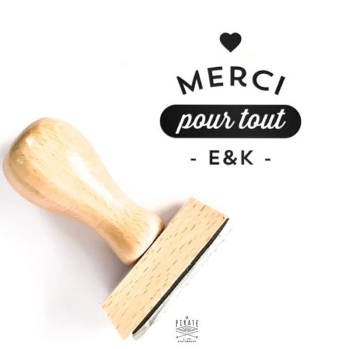 Tampon Merci Mariage Initiales, personnalisé de vos initiales pour vos remerciements de mariage Vintage. Tampon en bois Merci pour tout - La Pirate
