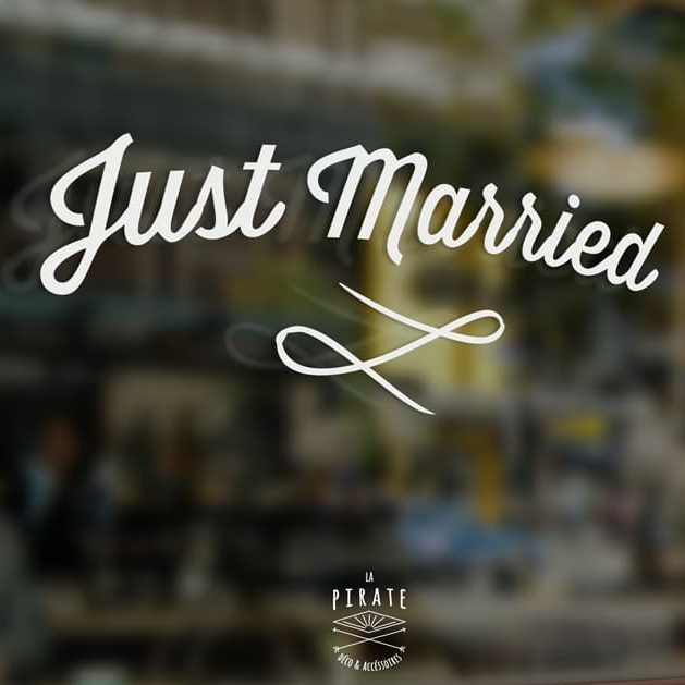 Just Married Mariage Autocollant Voiture Fenêtre signature personnalisée