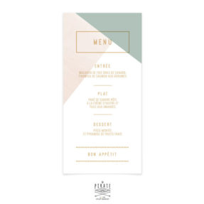 Menu mariage graphique à personnaliser pour votre mariage chic - La Pirate