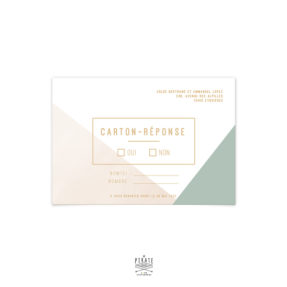 RSVP Mariage graphique, Carton réponse personnalisé Carré Aquarelle Graphique - La Pirate