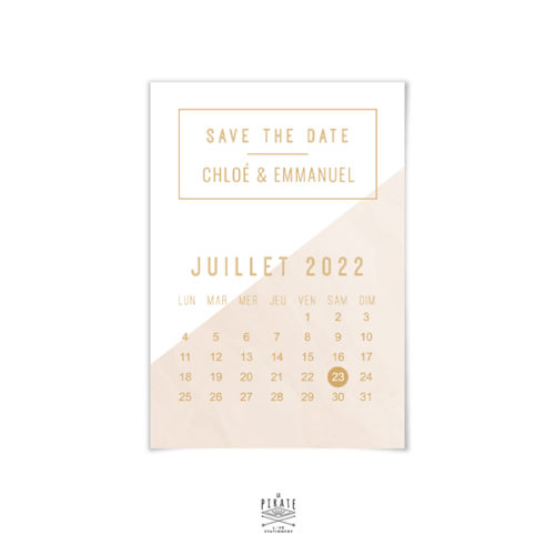 Save The Date Calendrier personnalisé Aquarelle Graphique, save the date personnalisé - La Pirate