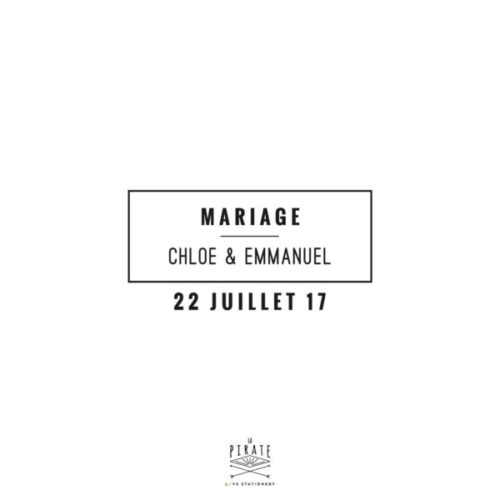 Tampon Mariage Graphique est personnalisé de vos prénoms et date de mariage - graphique chic - La Pirate