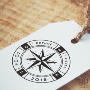 Tampon Mariage Voyage Rose des Vents - Boussole - La Pirate