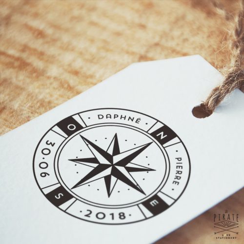 Tampon Mariage Voyage Rose des Vents - Boussole - La Pirate