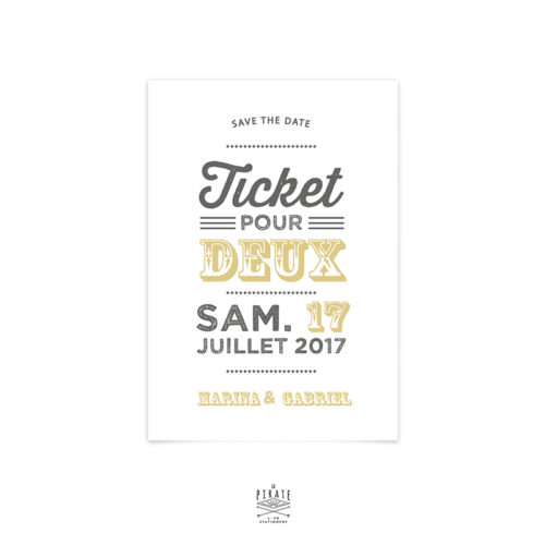 Save The Date Mariage Carousel vintage - Guinguette - La Pirate