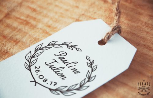 Tampon Mariage Couronne de Laurier pour Mariage Champêtre