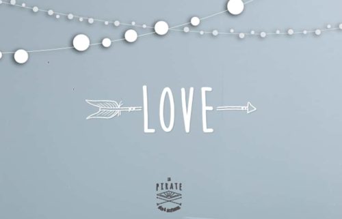 Stickers Love Vintage blanc - Décoration Murale