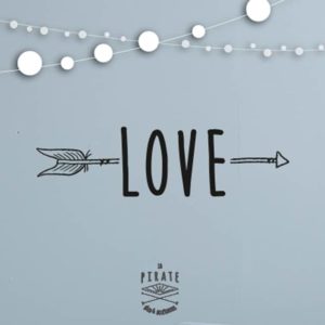 Stickers Love Vintage noir - Décoration Murale