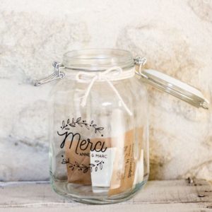 Stickers Merci, urne de mariage champêtre