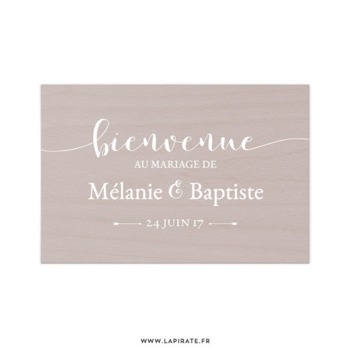 Stickers Bienvenue au mariage personnalisé, pour décorer l'entrée de votre lieu de mariage vintage - La Pirate