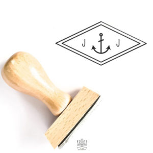 Tampon Mariage Losange, Ancre et Initiales – Image 2