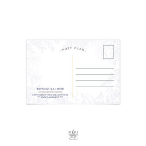 Save The Date Mariage Hiver, Flocon neige, Calligraphie, Winter - Carte Postale - Mariage thème hiver, montagne - La Pirate