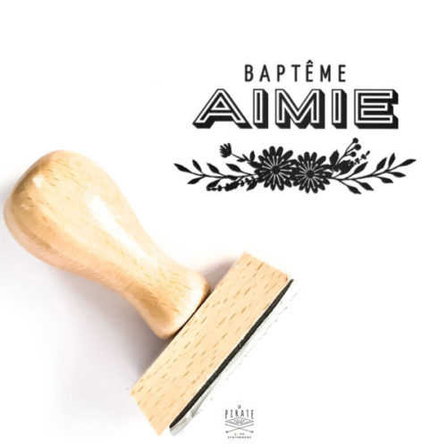 Tampon Baptême champêtre, fleuri - La Pirate