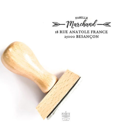 Tampon adresse personnalisé avec l'adresse de votre famille. tampon adresse en bois vintage - La Pirate