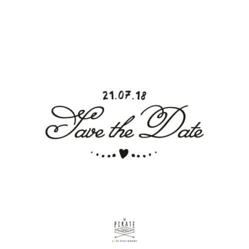 Tampon Save The Date Mariage, coeur vintage Heart etc. personnalisé avec la date de votre mariage