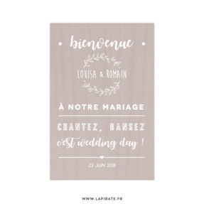 Stickers Bienvenue mariage Champêtre - Couronne d'Olivier - La Pirate