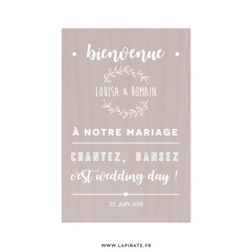 Stickers Bienvenue mariage Champêtre - Couronne d'Olivier - La Pirate