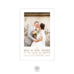 Carte de remerciements mariage champêtre, Couronne d'olivier-kraft, mariage en Provence - La Pirate