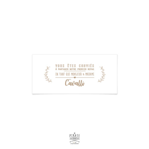 invitation repas mariage champêtre, effet kraft, pour votre mariage thème champêtre, provence, olivier