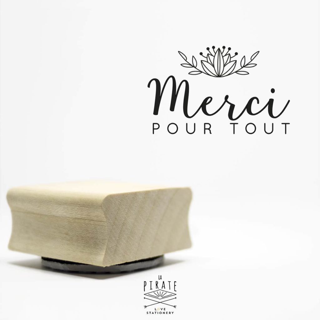 Tampon Merci Mariage Shabby Folk - Remerciements Shabby Folk - La Pirate