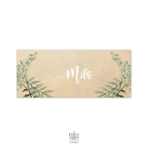 Marque-place mariage folk personnalisé, thème bohème - La Pirate