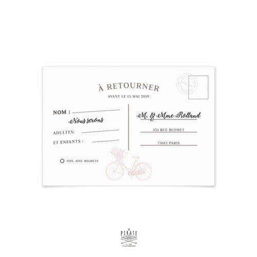 RSVP Mariage Tour Eiffel, Mariage rétro chic sur le thème de la belle Paris - La Pirate