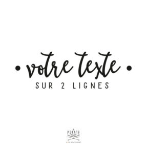 Stickers texte personnalisé sur 2 lignes, stickers texte manuscrit et petit points vintage - La Pirate