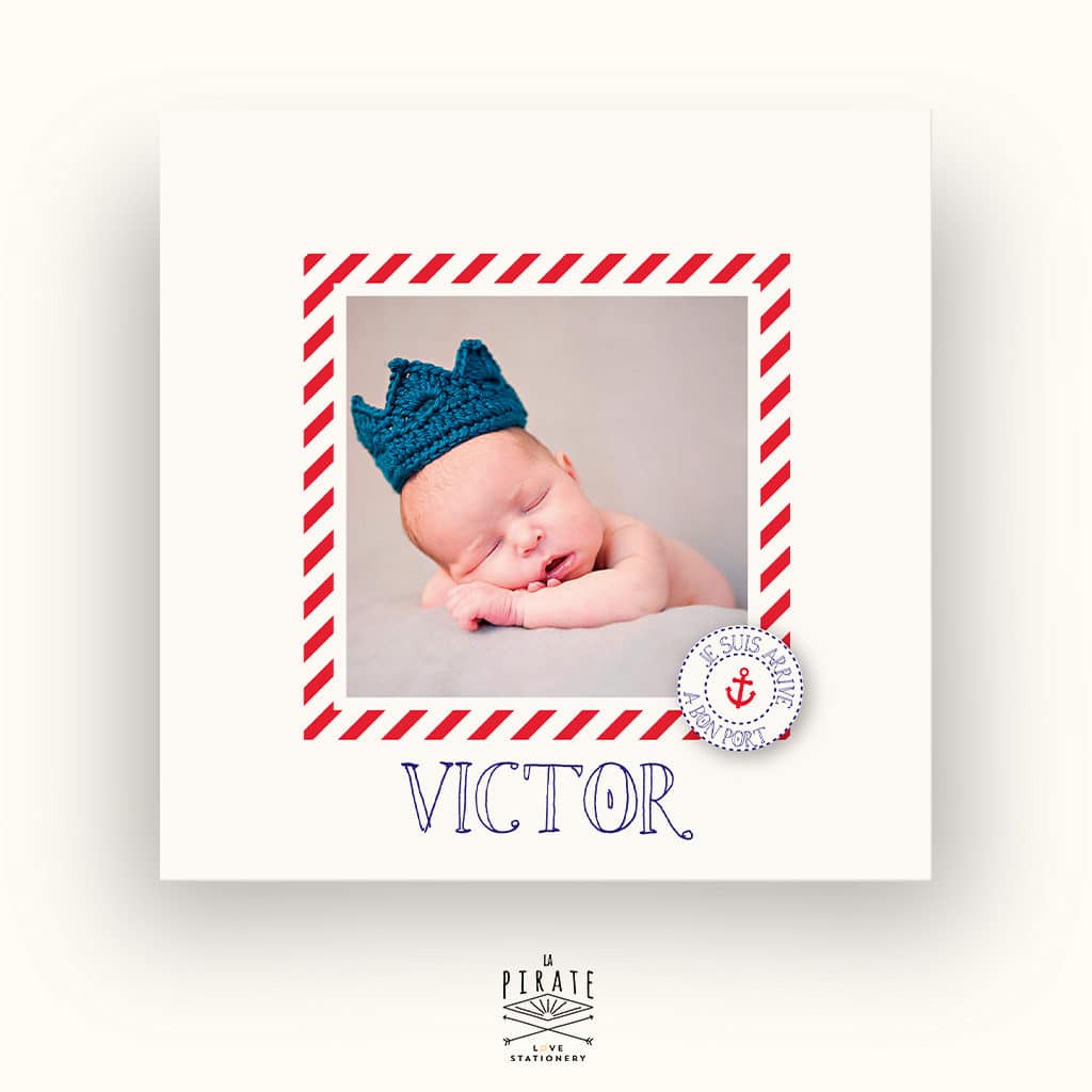 Faire part naissance carre avec coupons