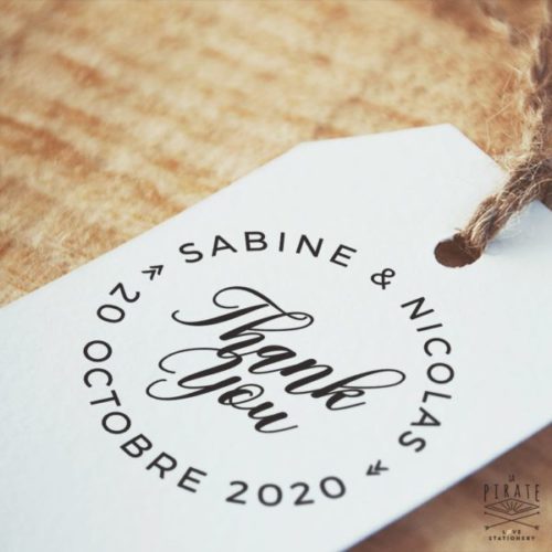 Tampon Mariage Thank You - Remerciements Mariage Vintage - La Pirate