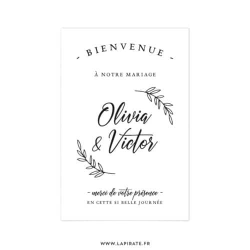 Stickers Bienvenue mariage fines branches - Mariage champêtre - La Pirate