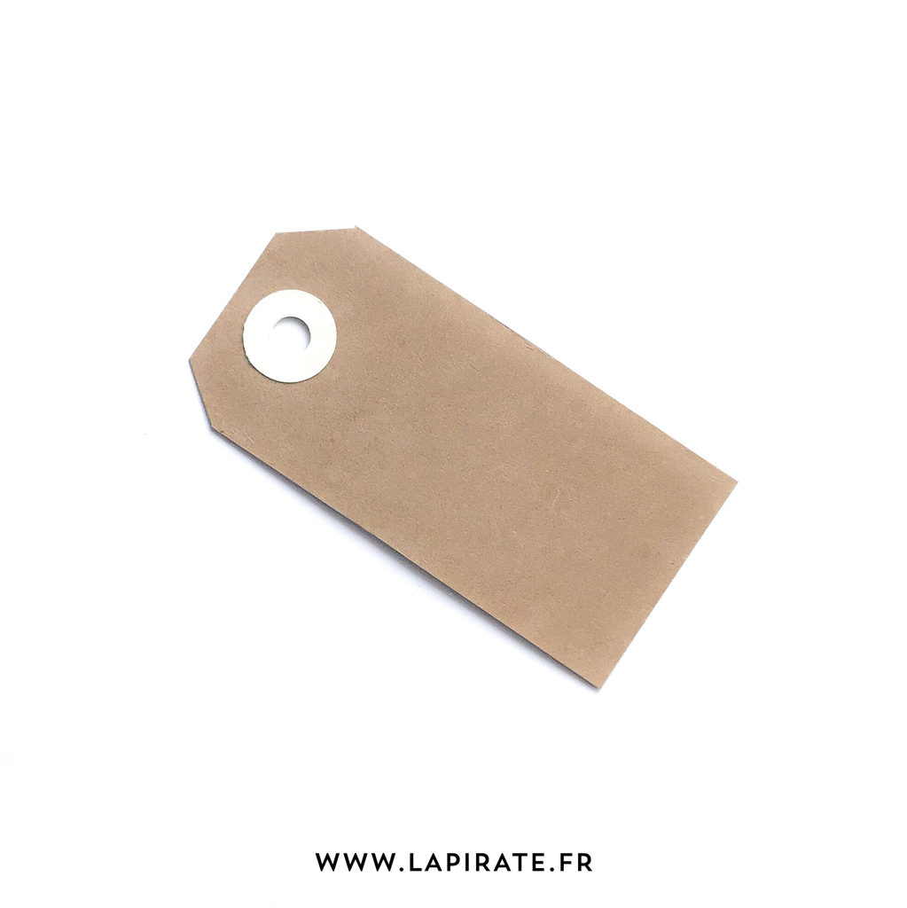 Etiquettes kraft mariage, oeillet blanc avec lien - 8 x 3,8 cm • La Pirate