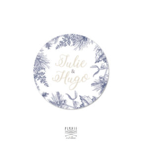 Stickers rond mariage hiver, neige, montagne - La Pirate