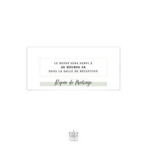 Carton d'invitation repas mariage végétal assorti à votre thème de mariage épuré et minimaliste, dans l'esprit kinfolk