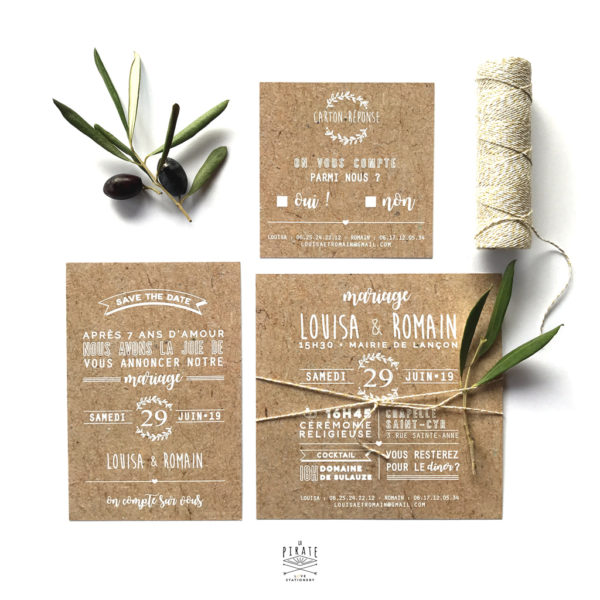 Papeterie Mariage Faire Part Tampon Personnalise Deco La Pirate