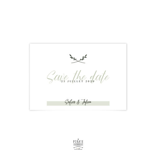 Save the date mariage végétal. Save the date minimaliste personnalisé pour annoncer votre union sur le thème végétal, esprit kinfolk