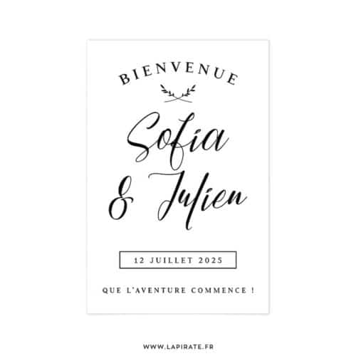 Stickers bienvenue mariage pour créer votre panneau de bienvenue végétal. Stickers de bienvenue dans la continuité de votre thème kinfolk, minimal personnalisé
