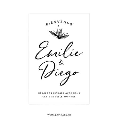 Stickers bienvenue mariage pampa, personnalisé pour votre mariage bohème - La Pirate