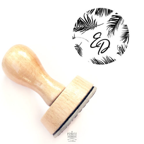 Tampon mariage personnalisé avec vos initiales. Tampon mariage pampa, initiales des mariés et motif herbes de la Pampa pour votre mariage bohème - La Pirate