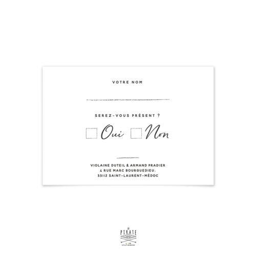 RSVP mariage Pampa, bohème - Verso RSVP mariage Pampa, mariage bohème - Verso
