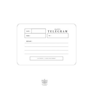 Verso Happy Telegram avec emplacement pour écrire un petit message au verso avec coins arrondis - La Pirate