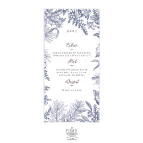 Menu mariage hiver, personnalisé. Menu mariage thème montagne, hivernal - La Pirate