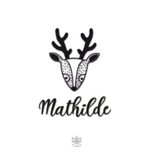 Stickers mural biche personnalisé prénom d'enfant