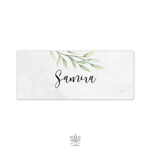 Marque-place mariage eucalyptus personnalisé - La Pirate
