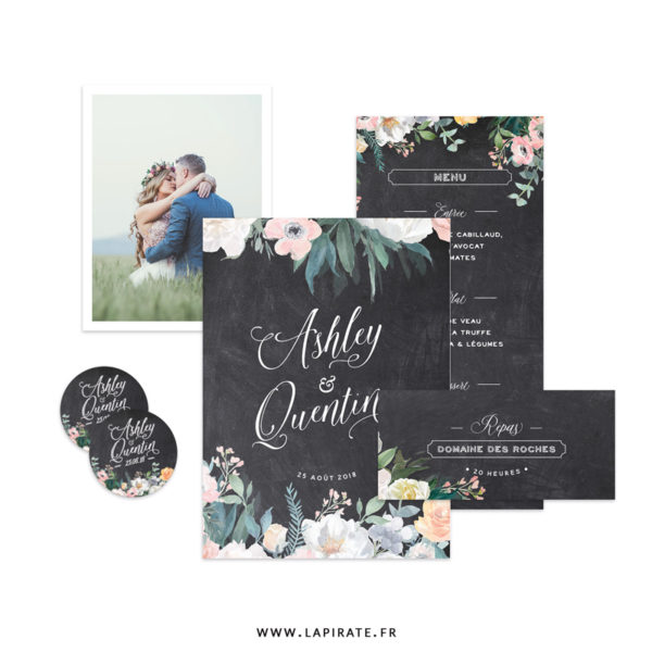 Ardoise et fleurs