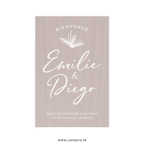 Stickers bienvenue mariage pampa, personnalisé pour votre mariage bohème