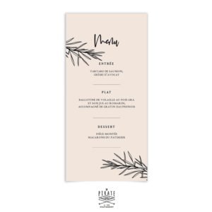 Menu mariage bohème chic | Collection Sahanna