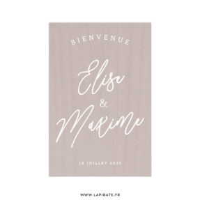 Stickers bienvenue calligraphie personnalisé de vos prénoms et date de mariage, façon hand-lettering - La Pirate